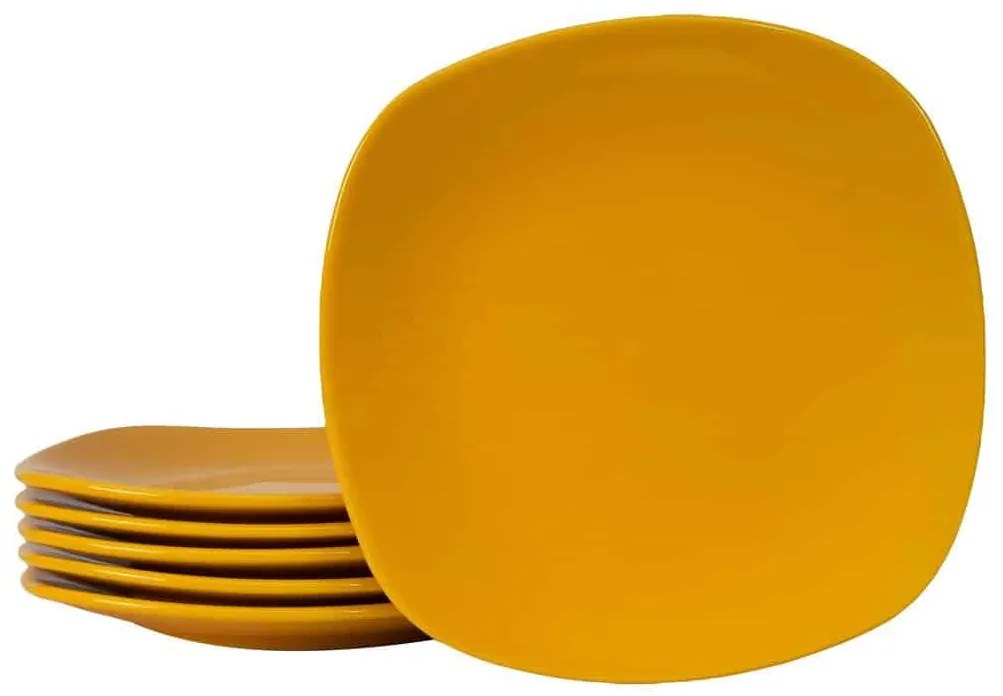 Set 6 farfurii desert Galben, 20 cm