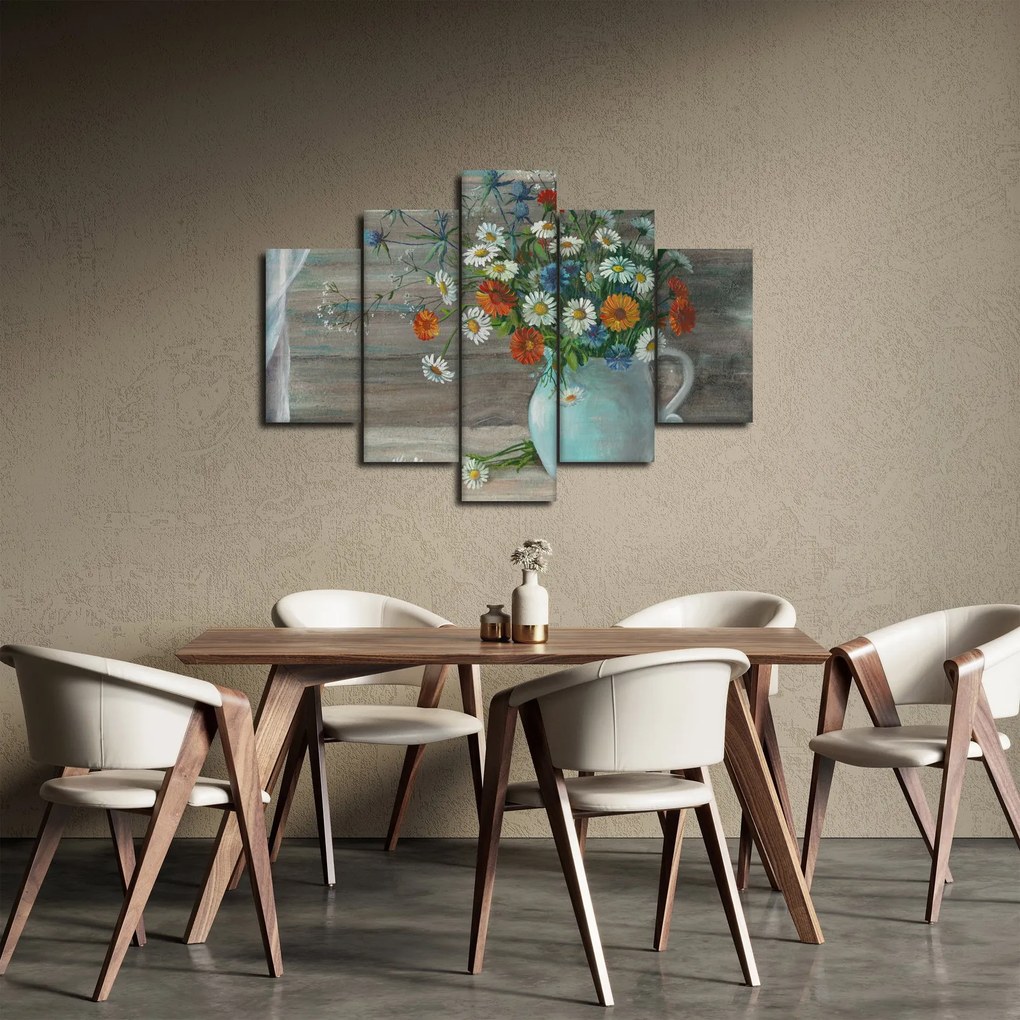 Tablou - Pictură în ulei, flori de câmp (150x105 cm)