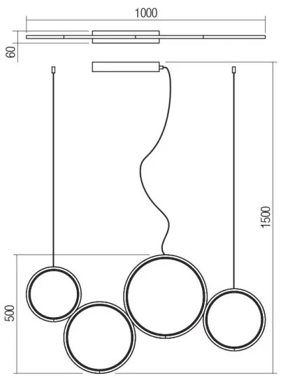 Lustră LED dimabilă pe cablu ATHENA LED/40W/230V CRI98 negru Redo 01-3384