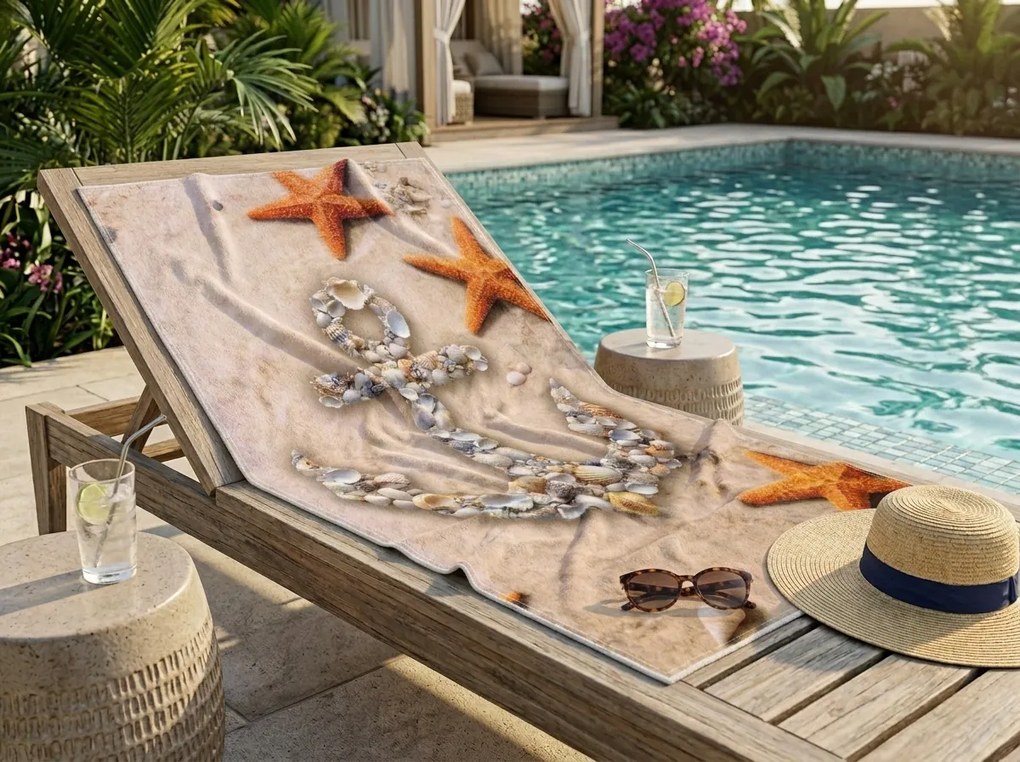 Prosop de plaja cu uscare rapida NAUTICA colorat 70 x 140 cm, 100% microfibra