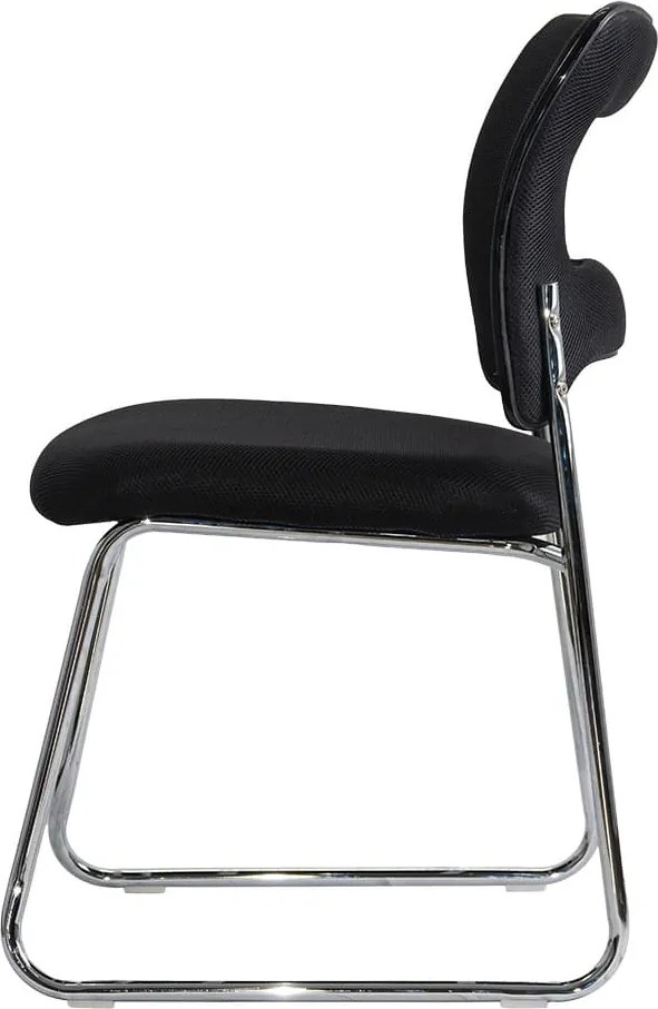Scaun vizitator negru HRC 613F mesh cu cadru cromat tip sanie
