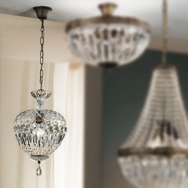 Lustră de cristal pe lanț Orion HL 6-1498/1 ARILA 1xE27/60W/230V maro/patină