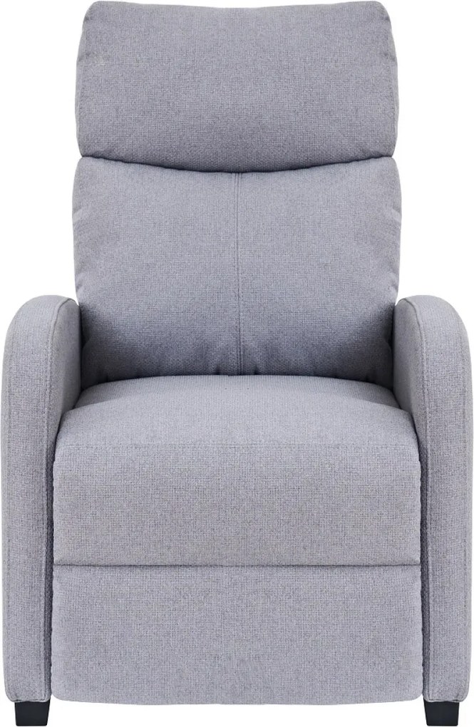 Fotoliu de relaxare, Spatar Rabatabil Înclinare 135°, Suport picioare extensibil, Material textil, Gri Barrel-83
