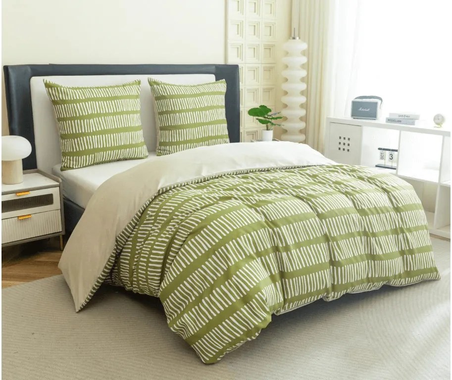 Lenjerie de pat din microfibra GREENSORY verde Dimensiune lenjerie de pat: 2 buc 70 x 90 cm | 200 x 220 cm