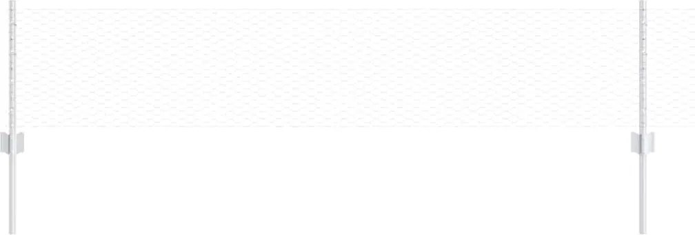 vidaXL Gard cu Stâlp Argintiu 0,4 x 100 m Oțel