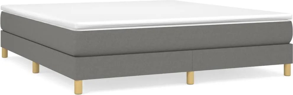 vidaXL Pat box spring cu saltea, gri închis, 180x200 cm, textil