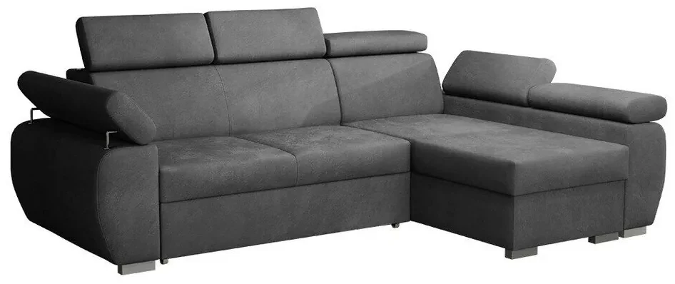 Colțar Columbus 132Cutie de pat, 255x170x85cm, 135 kg, Picioare: Metal, Lemn: Pin