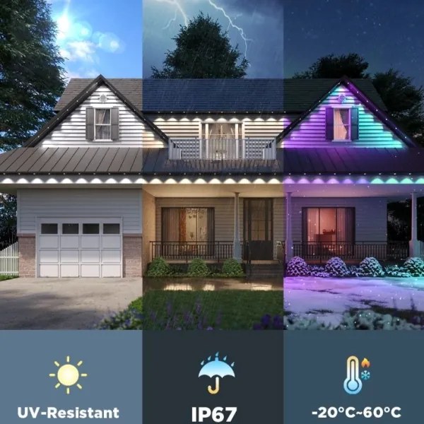 Govee - Șir de spoturi LED RGBIC, 30 m, Wi-Fi, Matter, IP67