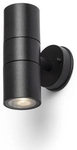 Aplica SORANO II de perete negru plastic 230V LED GU10 2x8W IP44