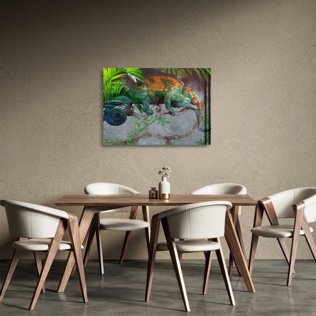 Tablou pe sticlă - Cameleon (70x50 cm)