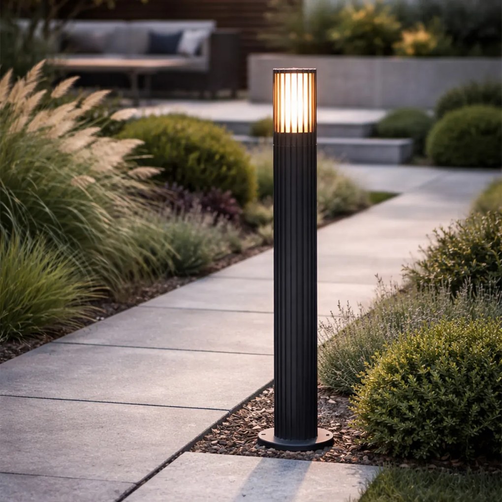 Stâlp de iluminat exterior de design negru 80 cm IP44 - Boris