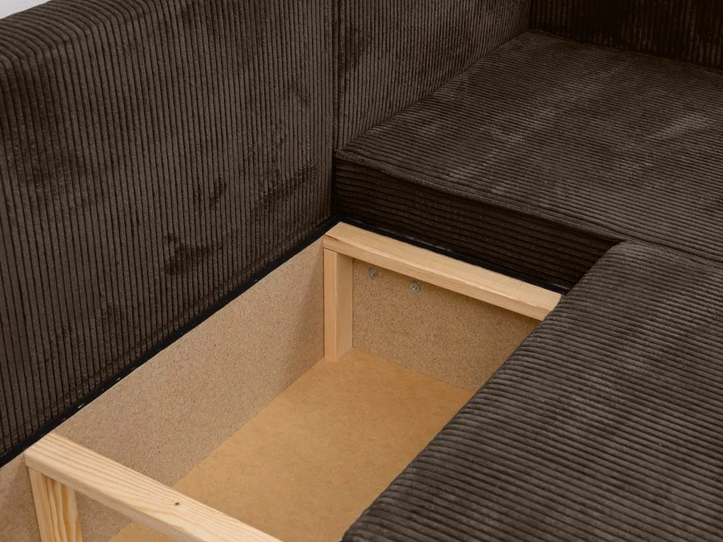 Coltar in forma de U SMART COSARO 295x140 cm, maro inchis