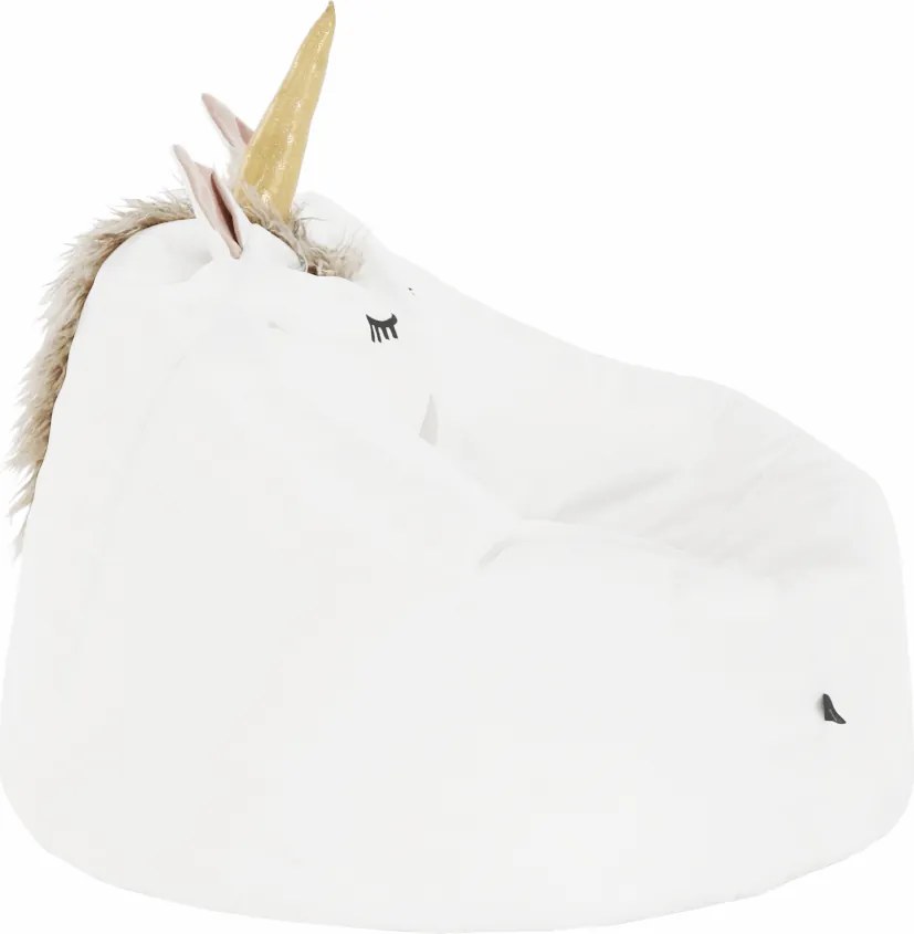 Fotoliu tip sac unicorn, alb, INOROG