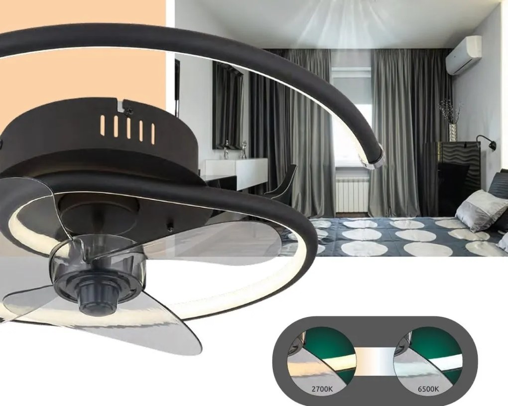 Lustra LED cu ventilator si telecomanda KOREN 03660 GL