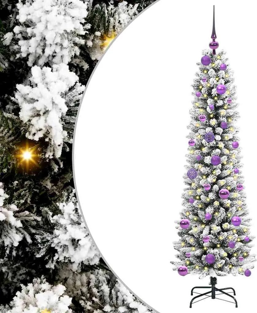 vidaXL Brad de Crăciun artificial Alb 150 cm PVC și metal și plastic