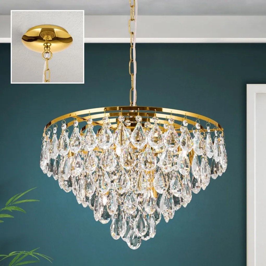 Lustra suspendata cristal K9 design elegant CELESTE D-45 auriu