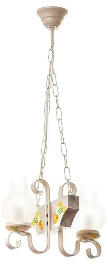 Lustră pe lanț Brilagi QUEEN 2xE14/40W/230V fag/crem