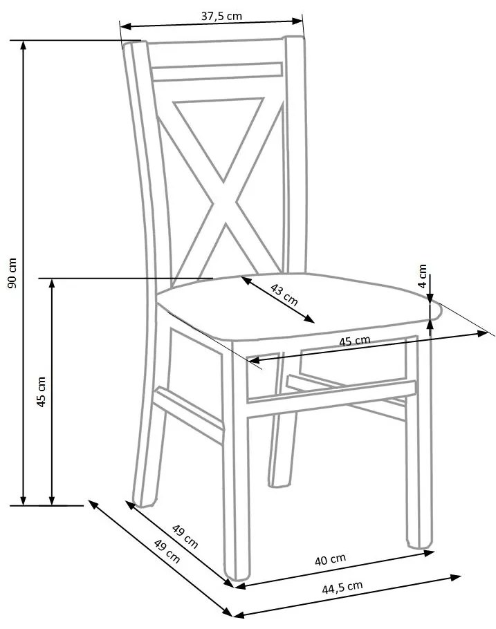 Scaun de bucaterie Darius, gri / stejar sonoma