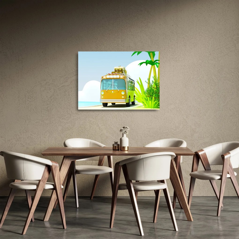 Tablou pe sticlă - Excursie tropicală (70x50 cm)