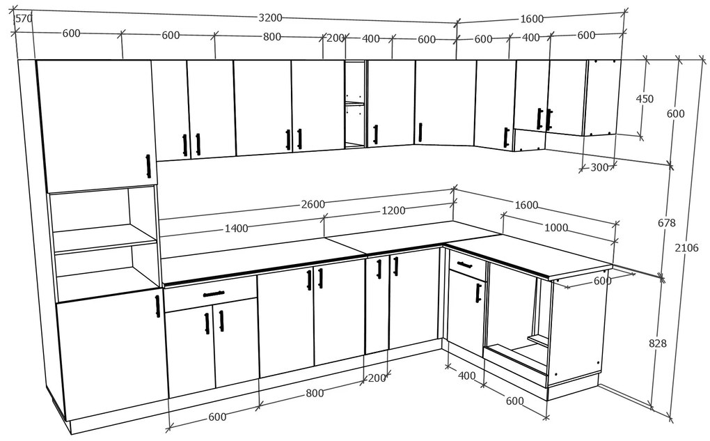 Set haaus V35, Lemn Natural/Alb, Blat Thermo 28 mm, L 320 x 160 cm