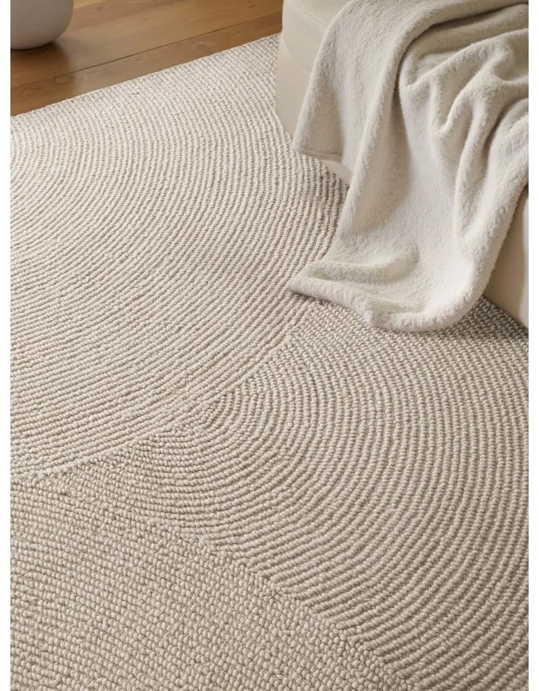 Covor în culoare naturală deschisă țesut manual din lână 120x180 cm Calmio – Hanse Home
