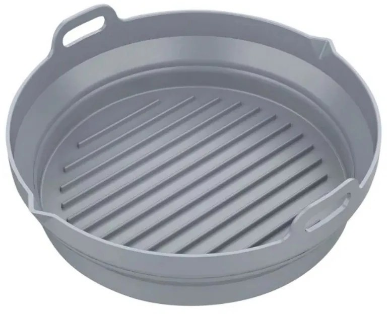 Set 2 forme din silicon pentru Airfryer Klausberg KB 7789, 20x21.3 cm, Pana la 230°C, Rotund, Fara BPA, Gri