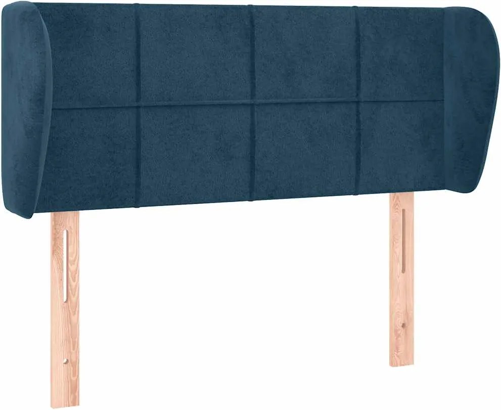 vidaXL Tăblie pat cu aripioare albastru închis 103x23x78/88 cm catifea