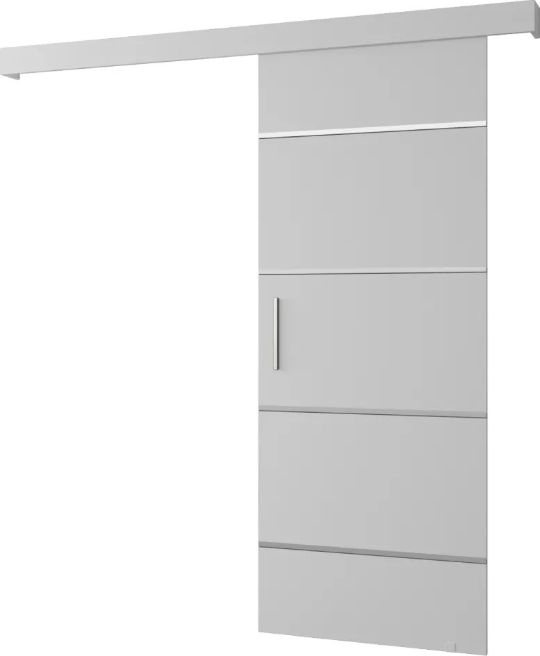 Uşă glisantă, alb/alb/argintiu, SALDOR 90 4