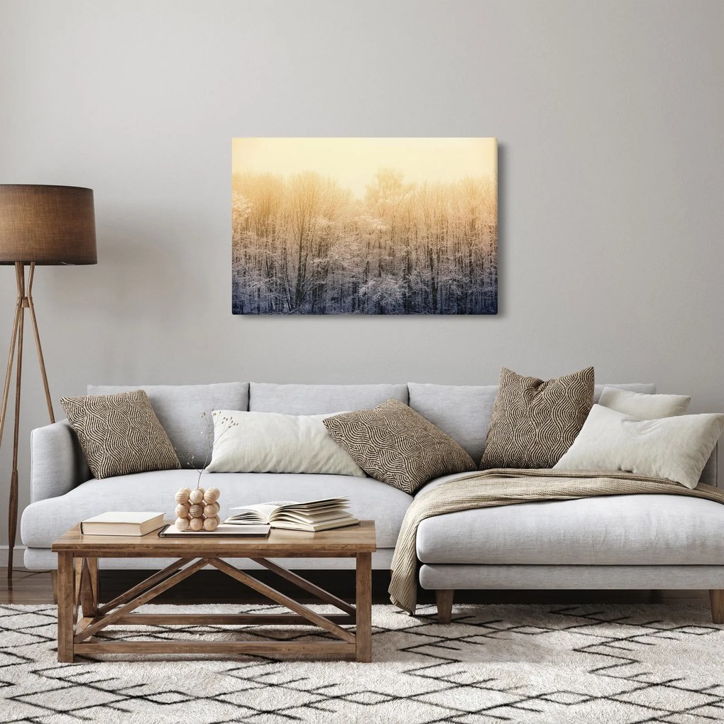 Tablou cu pădure geroasă (90x60 cm)