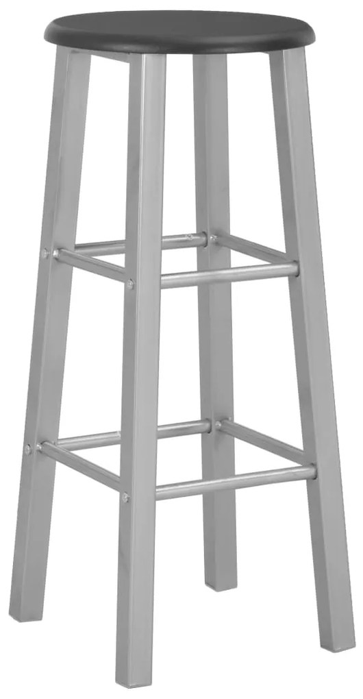 284410 vidaXL Scaune de bar, 2 buc., argintiu, MDF