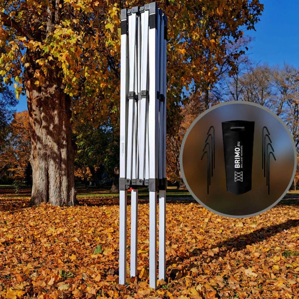 Stand de vânzare pliabil din aluminiu fără pereți | BRIMO Exclusive Alu 2x2 m - fără pereți - Portocaliu