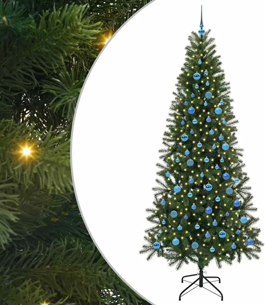 vidaXL Brad de Crăciun artificial cu 300 LED Verde 240 cm PE și PVC