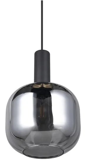 Lustră neagră cu abajur din sticlă ø 20 cm Diva – Trio