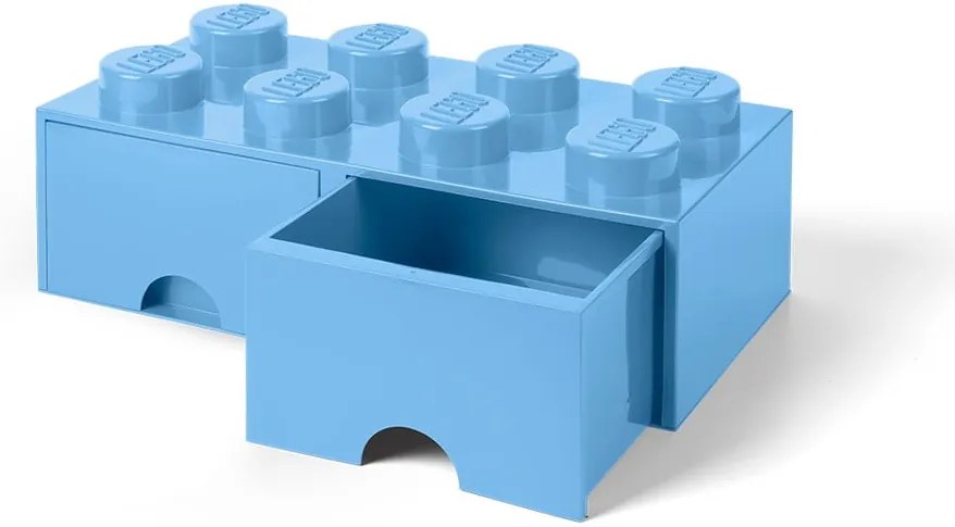 Cutie depozitare cu 2 sertare LEGO®, albastru deschis