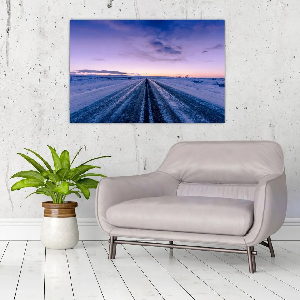 Tablou - autostrada iarna (90x60 cm)