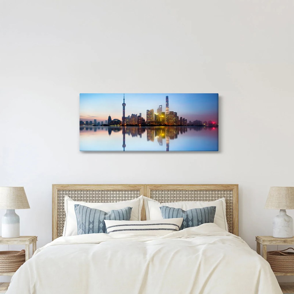 Tablou - Cerului dimineții deasupra Shanghaiului (120x50 cm)