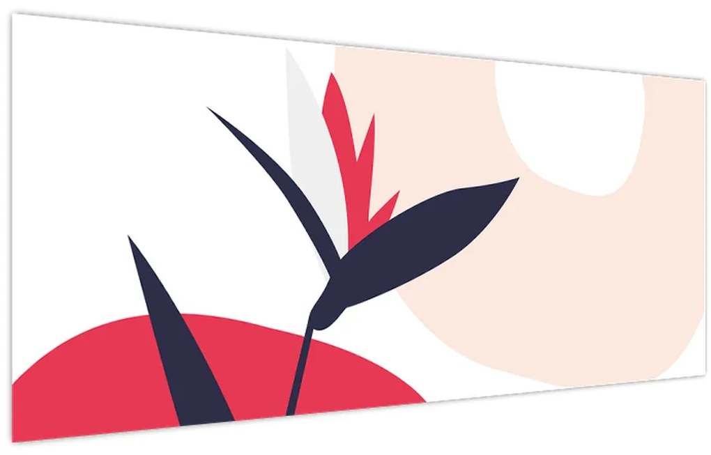 Tablou - Abstracție florală roz N⁰1 (120x50 cm)