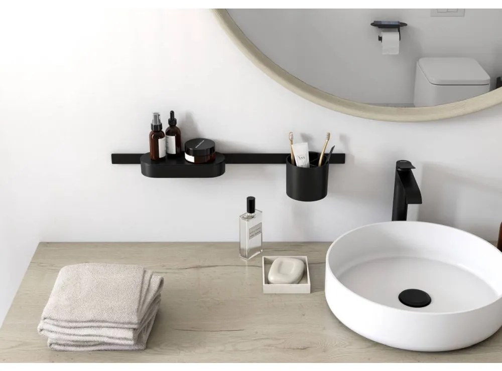 Set accesorii baie culoare negru mat Hansgrohe WallStoris 27968670 Negru mat