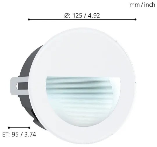 Corp de iluminat LED de exterior încastrat ARACENA LED/2,5W/230V IP65 alb Eglo 99577