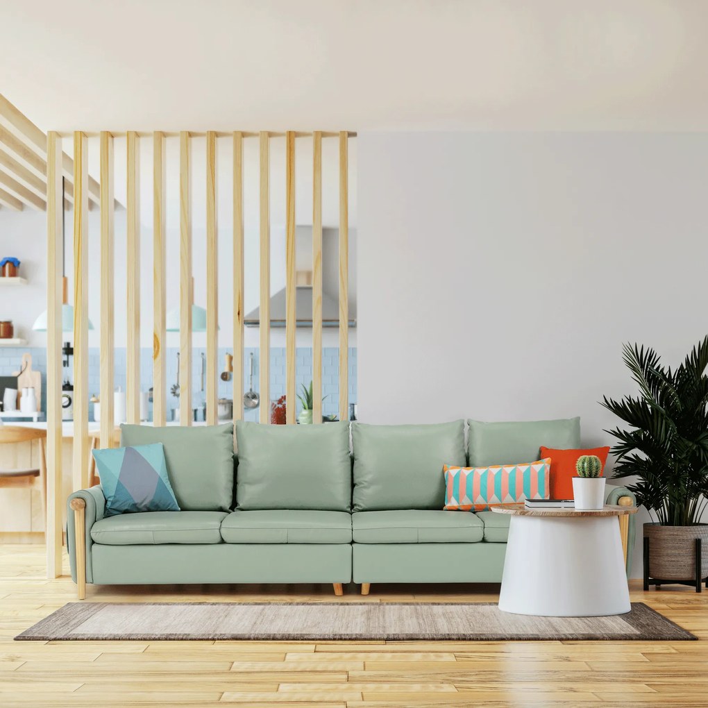 Canapea complet tapiţată cu 4 locuri, piele / piele ecologică neomint, LINSY