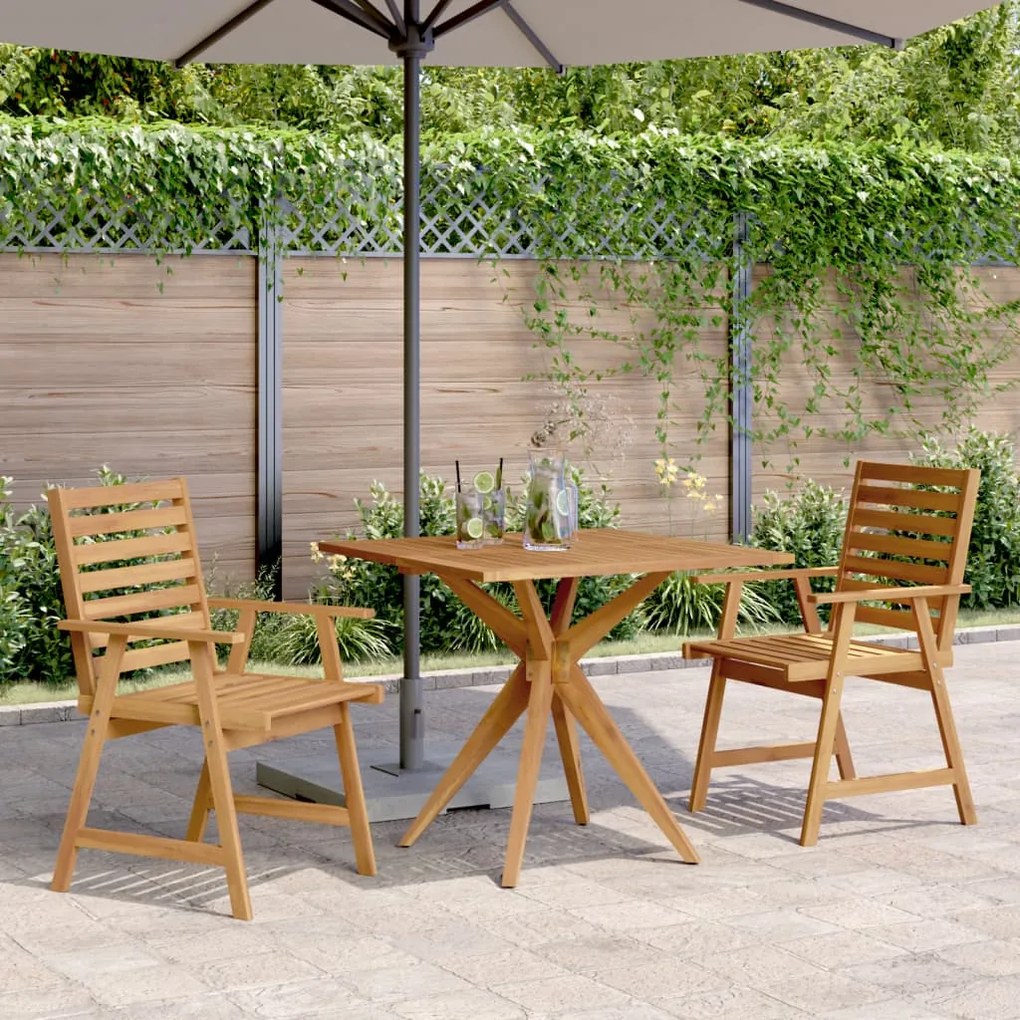 3283568 vidaXL Set mobilier de grădină, 3 piese, lemn masiv de acacia