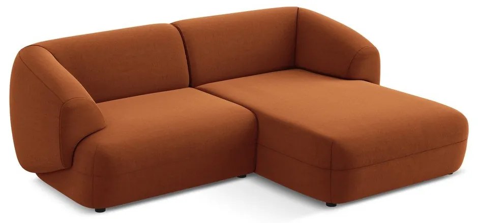 Colțar portocaliu cu tapițerie din catifea (cu colț pe partea dreaptă) Moana – Makamii