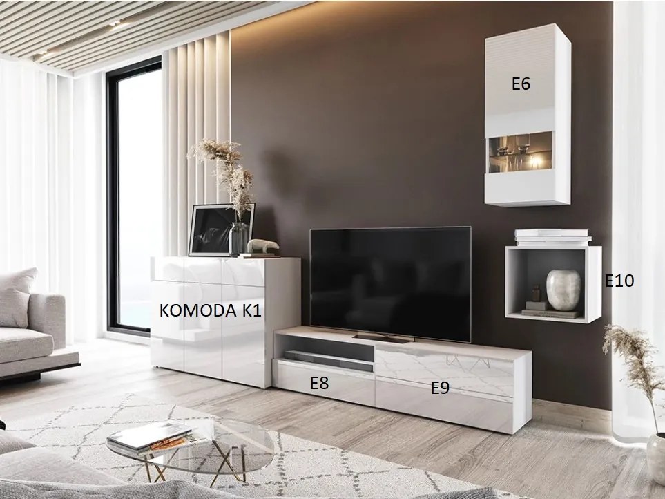 Mobilier living Berny 51 (alb + Alb lucios). 1087164