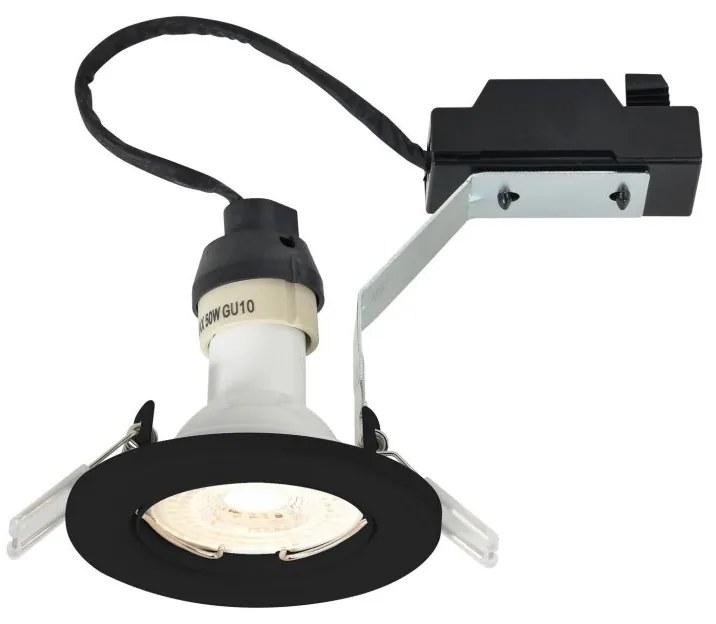 Set de 5 spoturi incastrabile directionabile cu bec GU10 2700K Canis negru