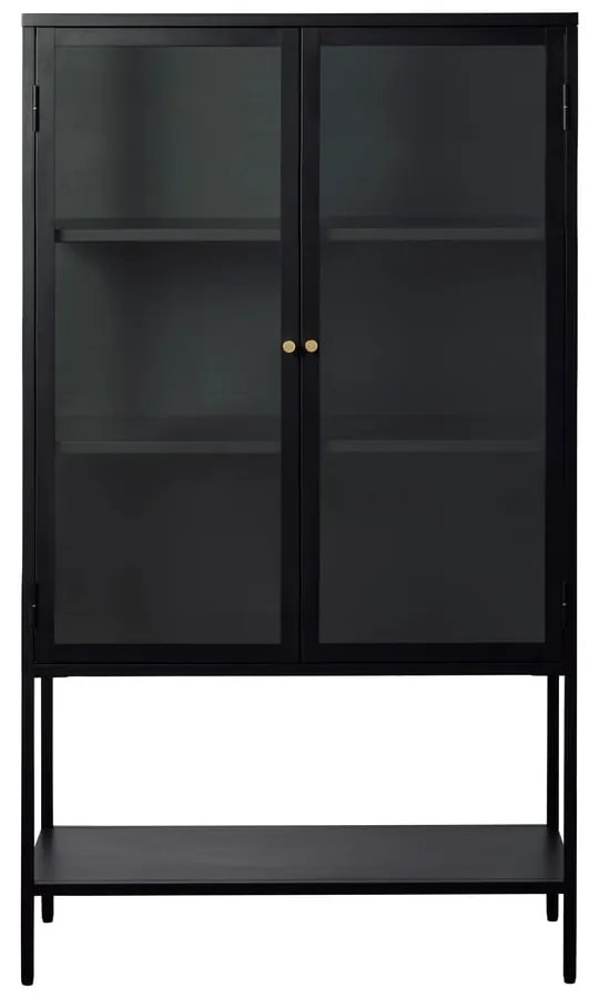 Vitrină neagră din metal 90x160 cm Carmel – Unique Furniture