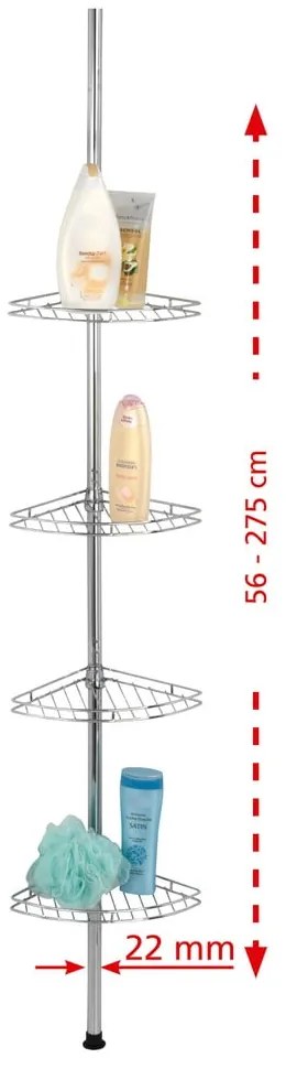 Raft pentru baie argintiu telescopic din oțel inoxidabil - Maximex