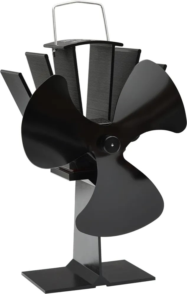 vidaXL Ventilator de sobă cu alimentare termică, 3 palete, negru