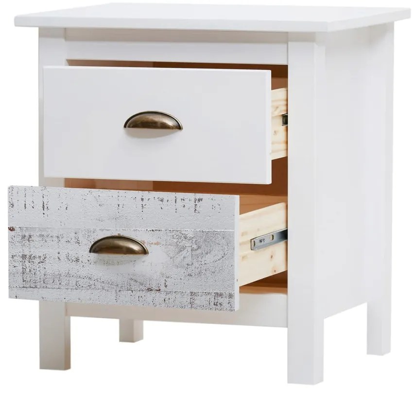 Noptieră Marckeric Romantica, 46 x 50 cm, alb - gri