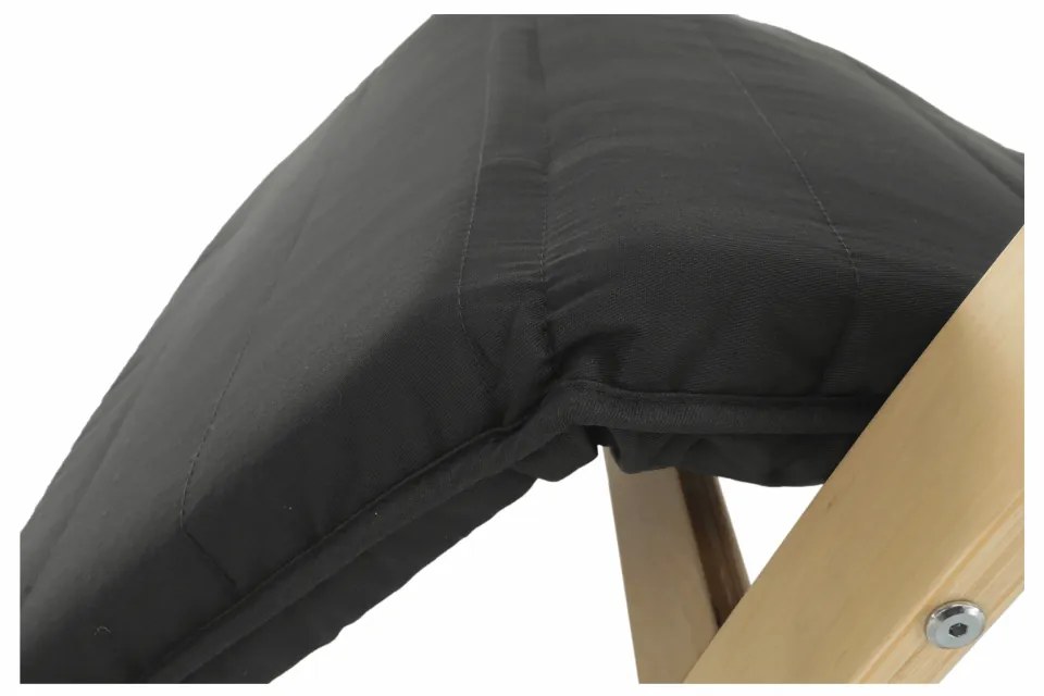 Fotoliu balansoar, lemn natural de mesteacăn, material textil gri, SIVERT