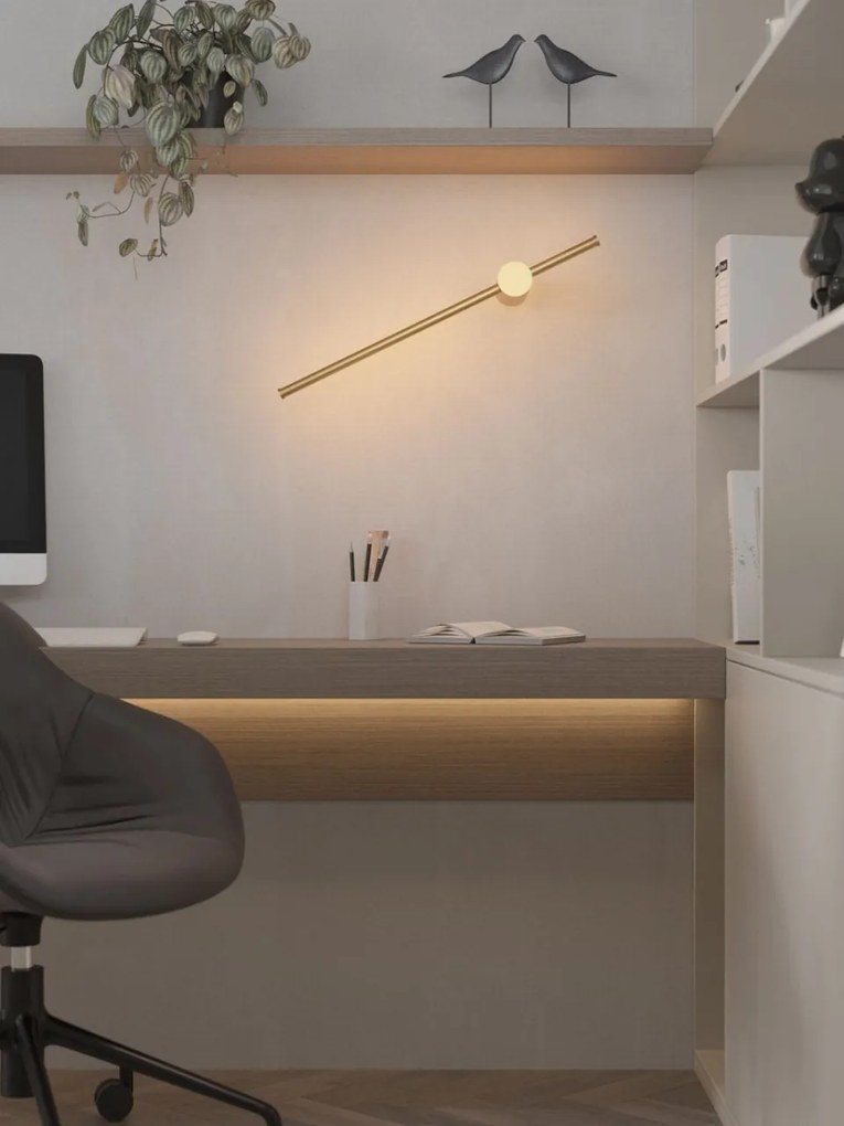Aplica LED design liniar 60cm Spirit 9w auriu